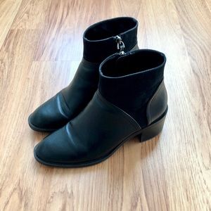 Zara black ankle boots w/block heel